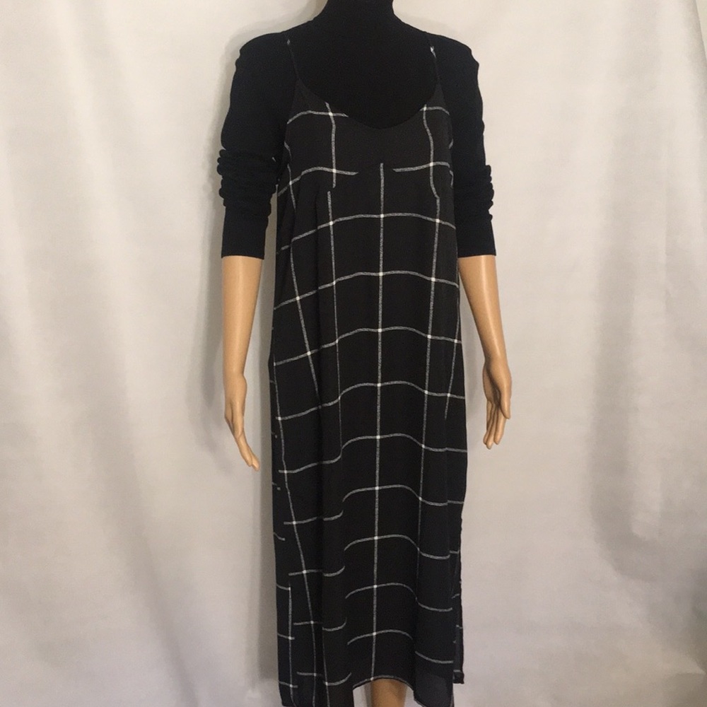 NWT Gilli  Maxi Checked Dress / Jumper w/Side Slit - Picture 7 of 16